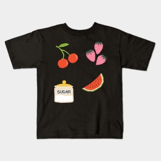 Y2k Coquette Berry Design Sticker Pack Kids T-Shirt